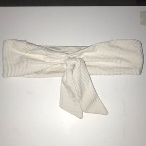 Frankies white ribbed bikini top